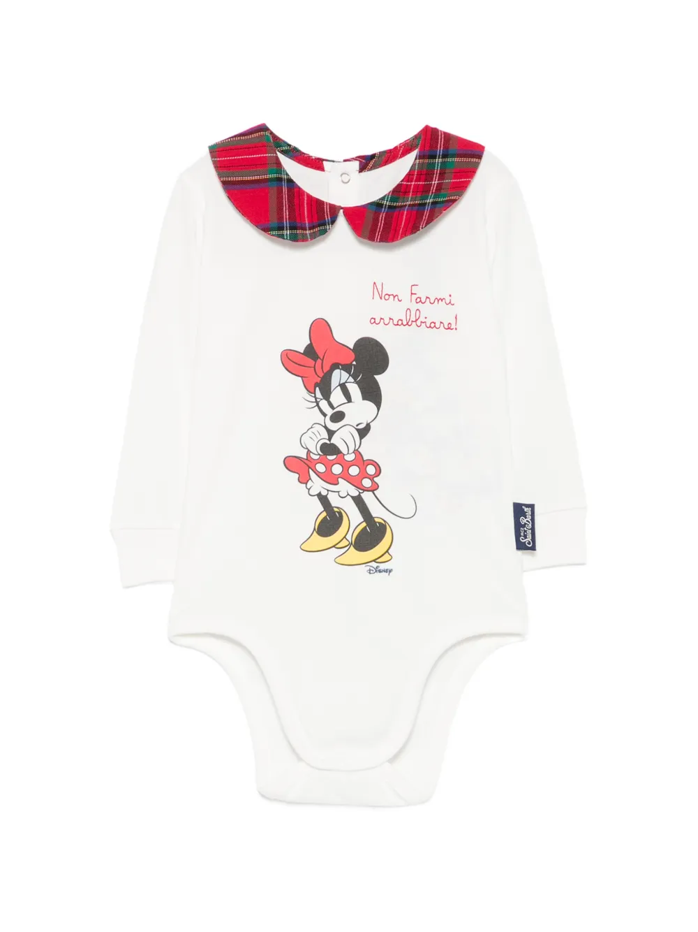 MC2 Saint Barth Kids X Disney tartan-collar bodysuit Wit