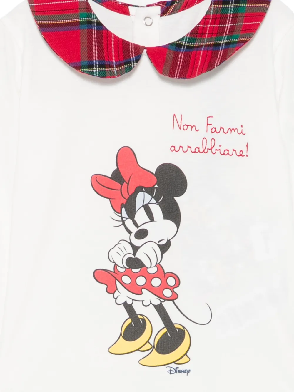 MC2 Saint Barth Kids X Disney tartan-collar bodysuit Wit