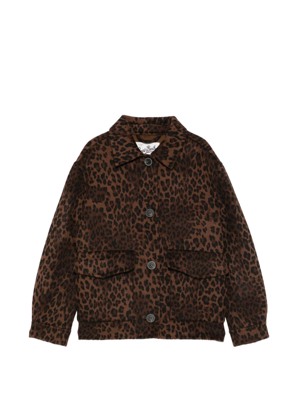 MC2 Saint Barth Kids veste boutonnée à imprimé léopard - Marron MC2 Saint Barth Kids veste boutonnée à imprimé léopard - Marron