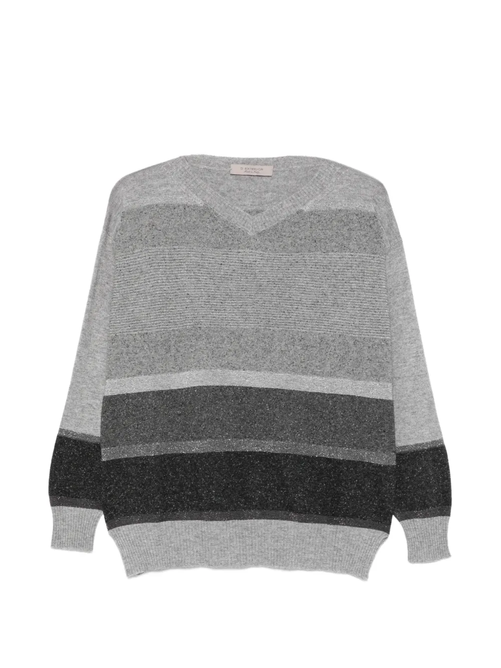 D.Exterior pull rayé - Gris D.Exterior pull rayé - Gris