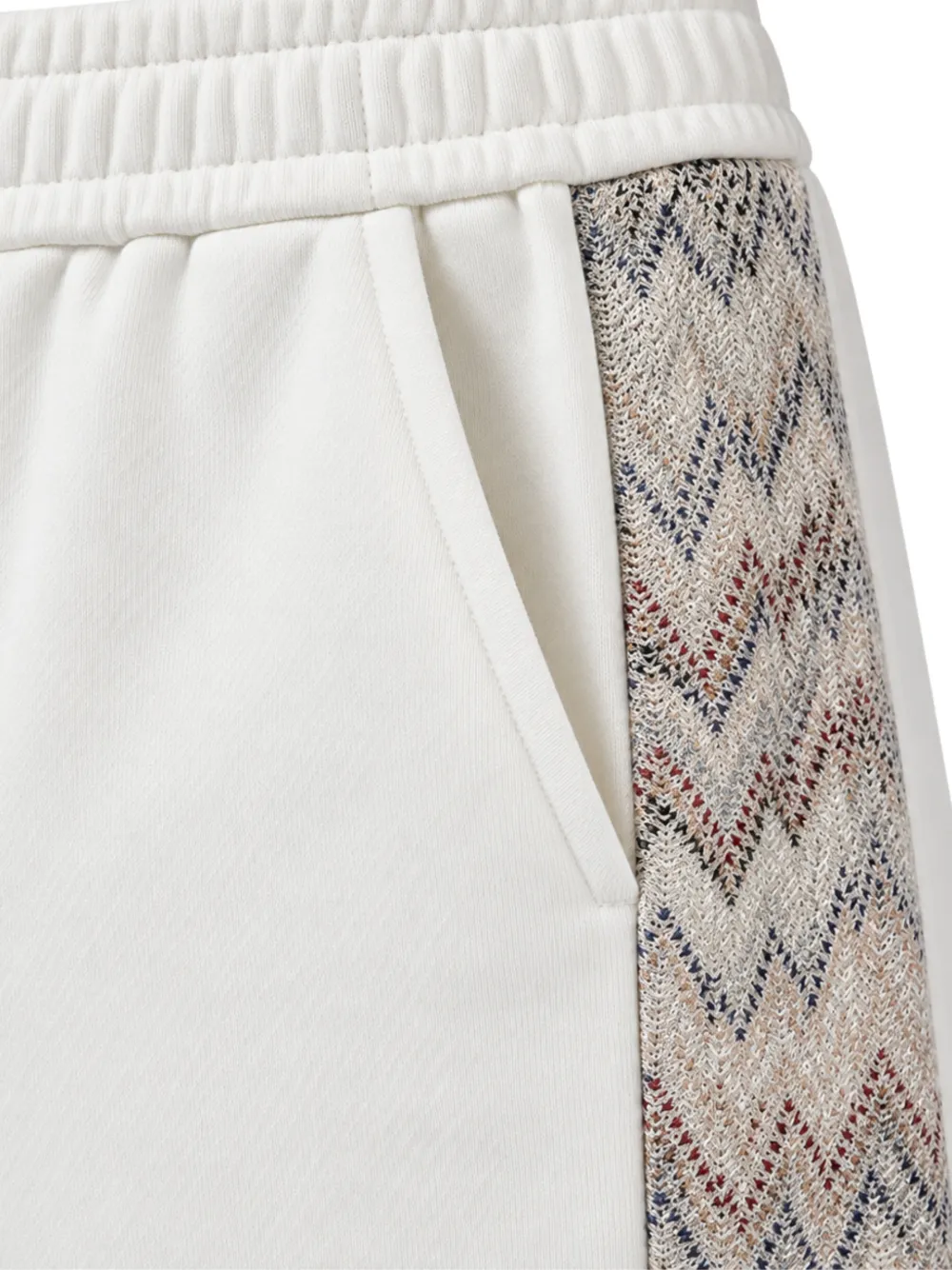 Missoni zig zag-knit side-stripe shorts Beige