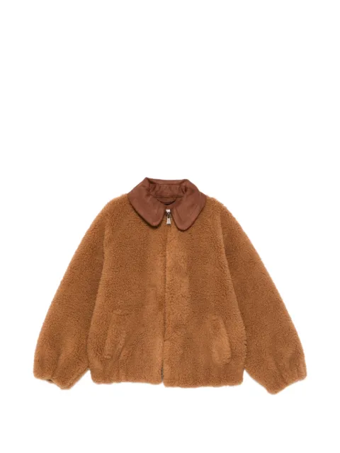 MC2 Saint Barth Kids fleece-texture logo-patch jacket
