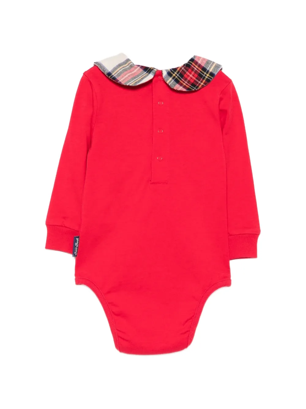 MC2 Saint Barth Kids Romper met tartan-ruit en borduurwerk Rood