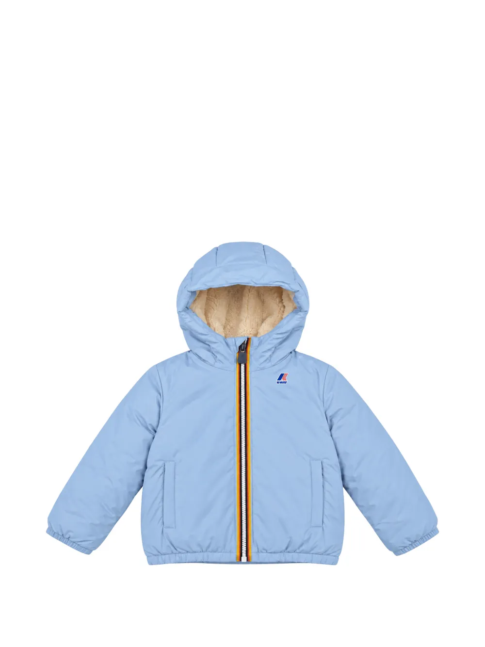 K Way Kids P. Le Vrai 4.0 Claude Orsetto logo-patch hooded jacket Blauw