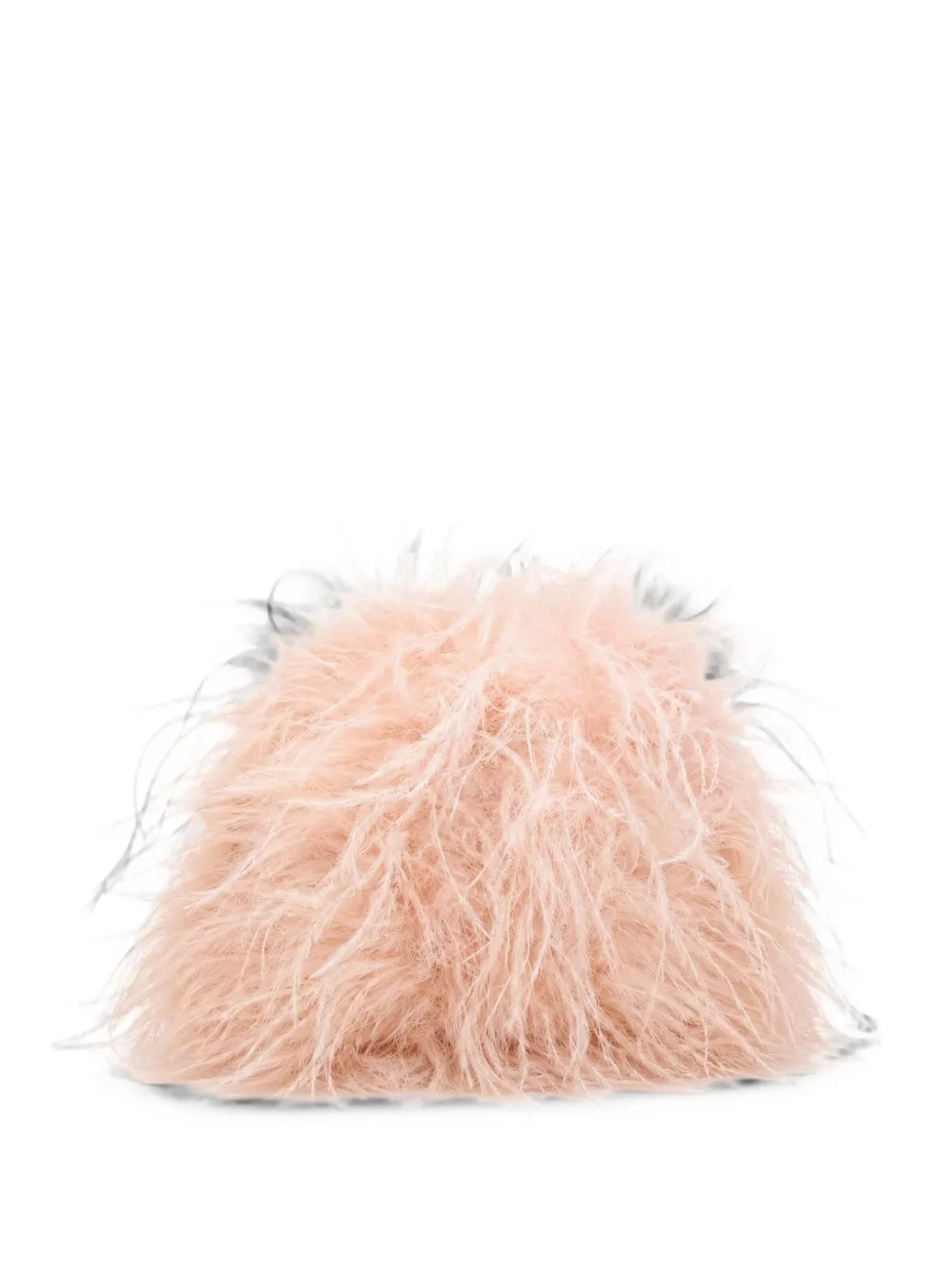 Yves Salomon feather-embroidered clutch bag Roze
