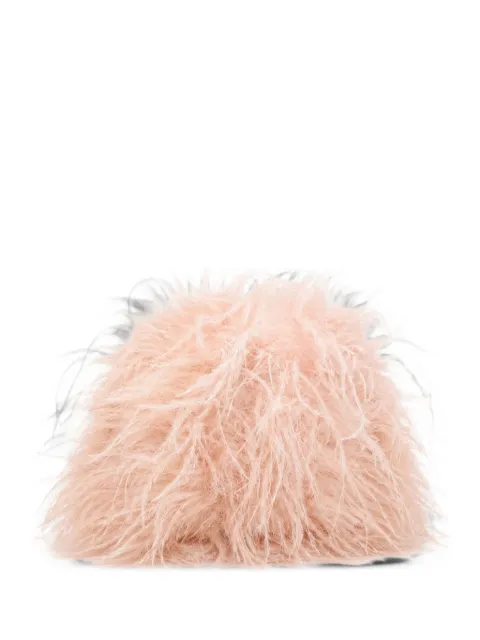 Yves Salomon feather-embroidered clutch bag