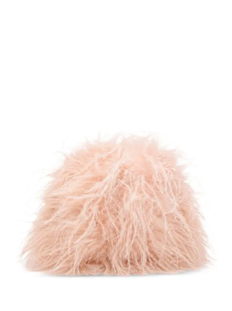 Yves Salomon feather-embroidered clutch bag