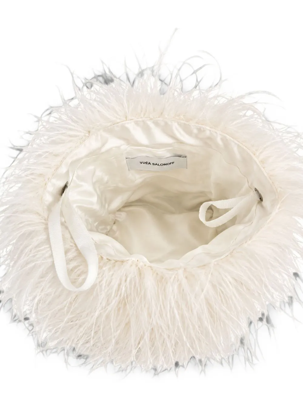 Yves Salomon feather-embroidered clutch bag Wit