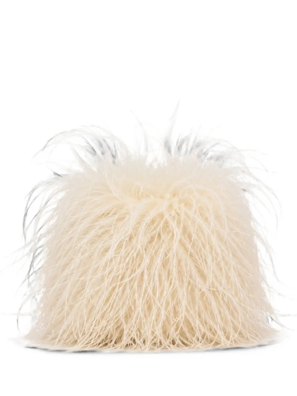 Yves Salomon feather-embroidered clutch bag