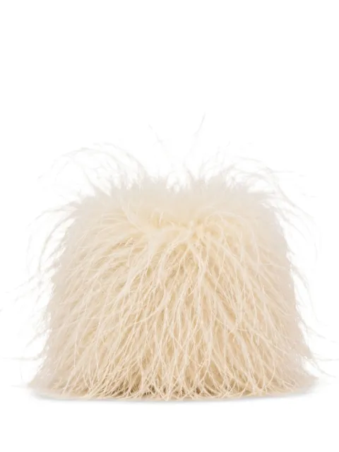 Yves Salomon bolsa de mano con plumas bordadas