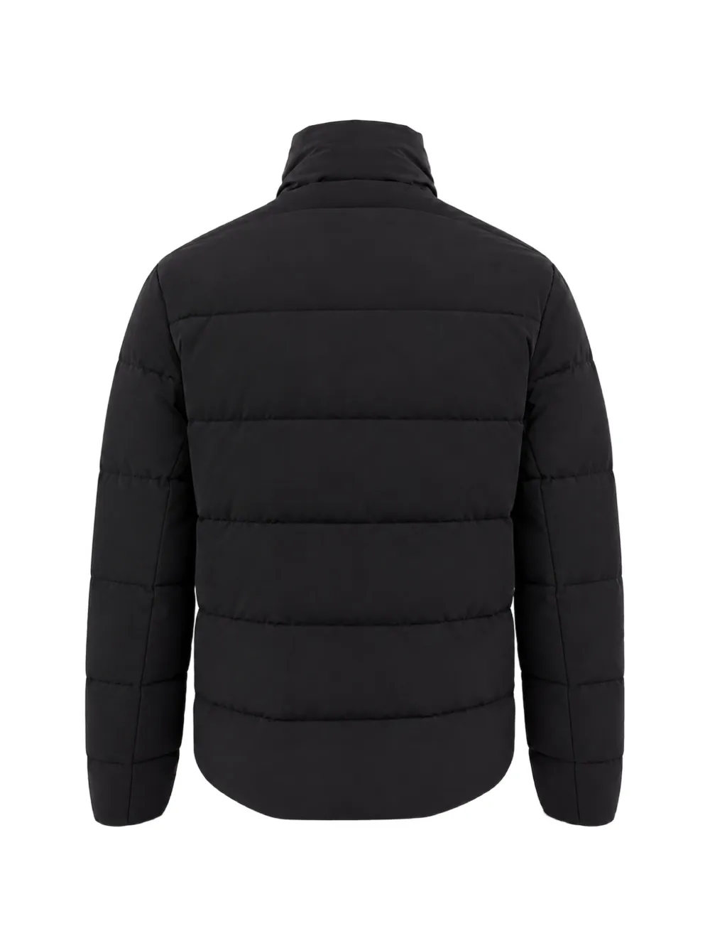 Emporio Armani quilted logo-patch jacket Zwart