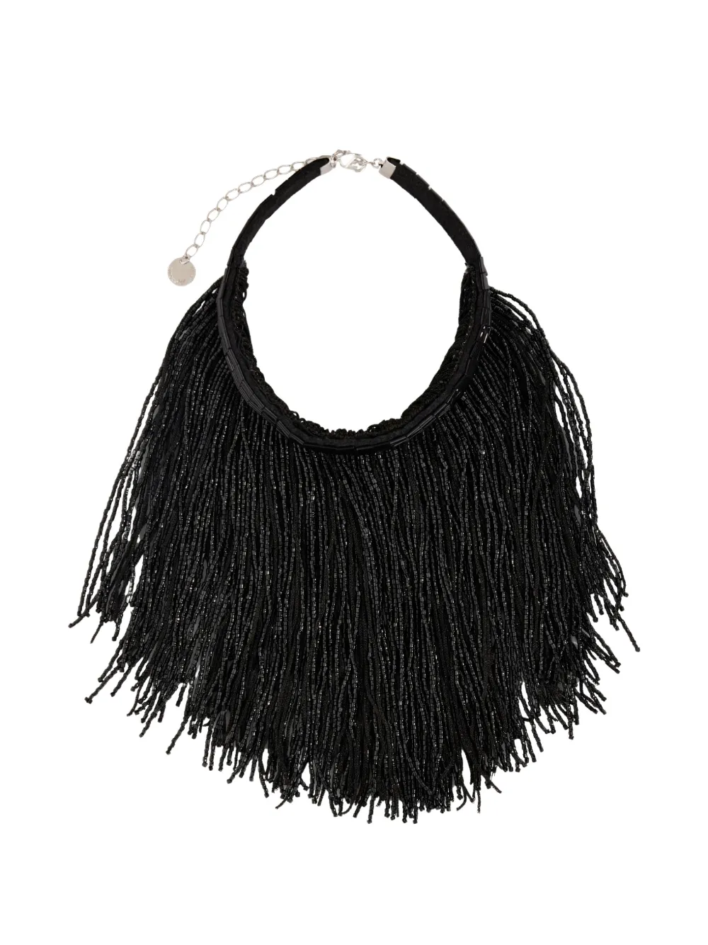 Emporio Armani beaded fringed necklace - Nero