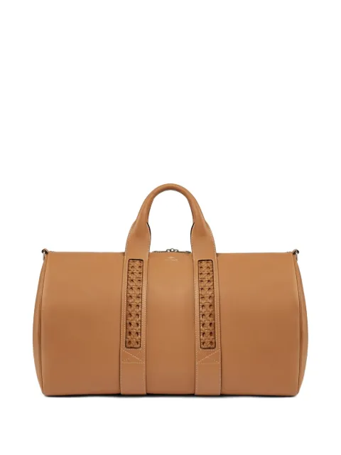 Aviteur woven-detail leather duffle bag