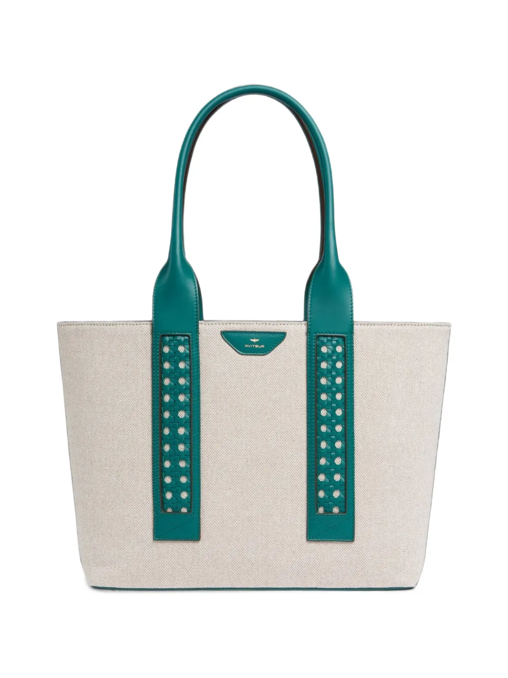 Aviteur cannage-weave canvas tote bag