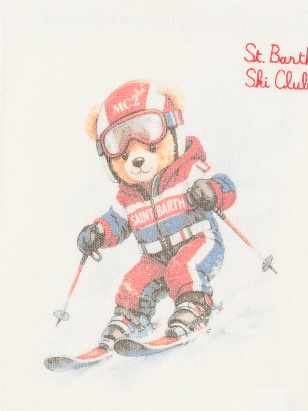 MC2 Saint Barth Kids St. Barth Ski Club trui met beerpatroon Wit