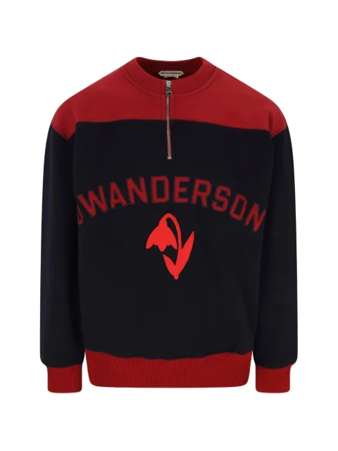 JW Anderson logo-patch quarter-zip sweatshirt
