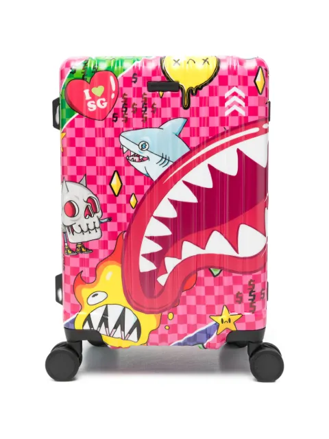 Sprayground Shark Mouth graphic-print cabin trolley
