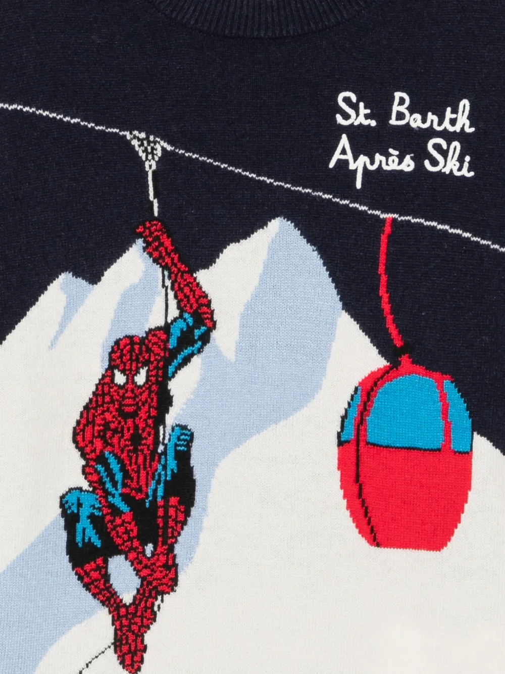 MC2 Saint Barth Kids Spider-Man intarsia gebreide trui Blauw