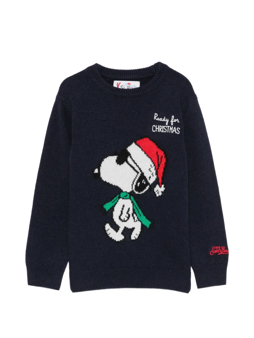 MC2 Saint Barth Kids Gebreide trui met Snoopy-intarsia Blauw