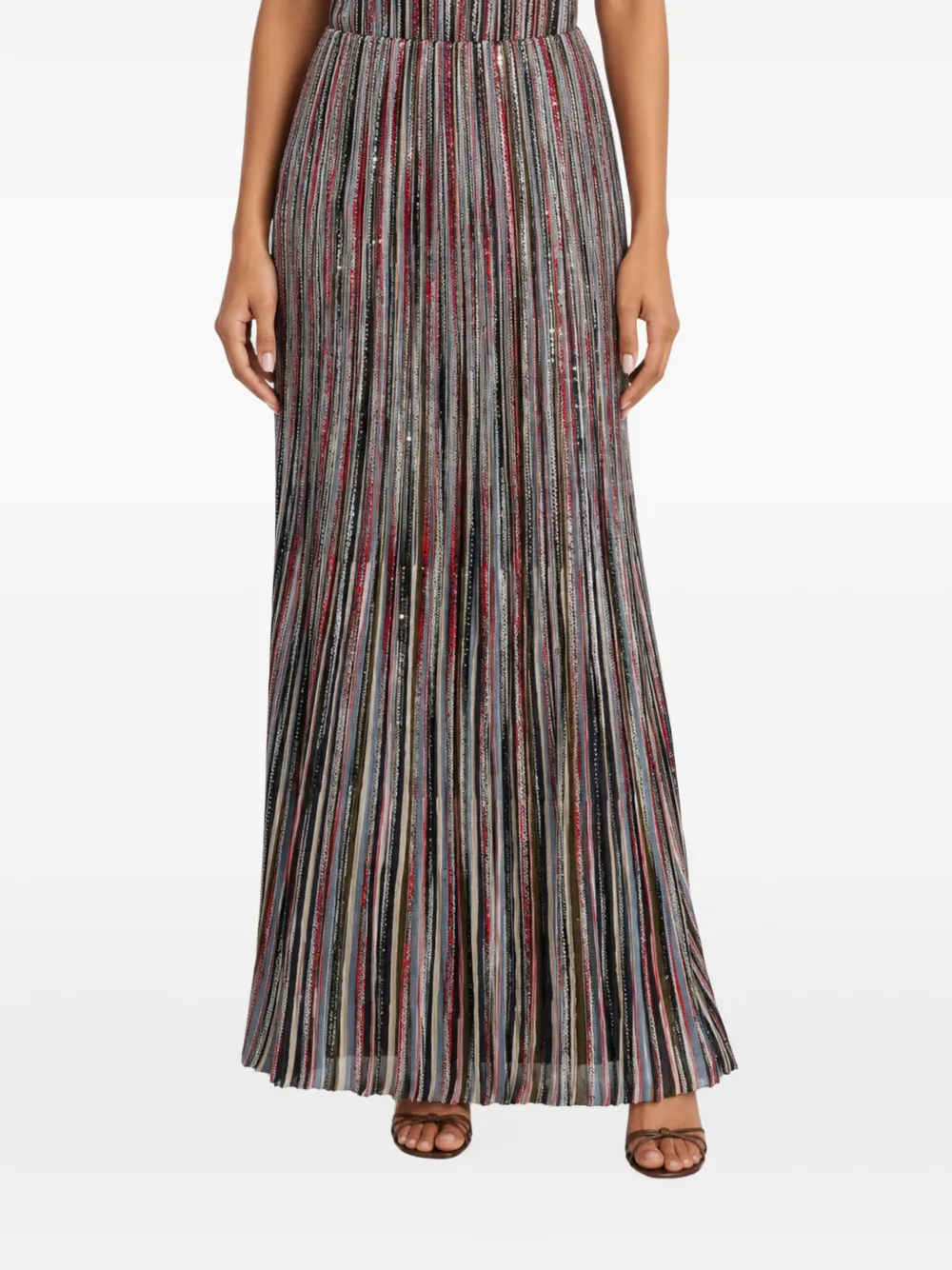 Missoni sequin-embellished vertical-stripe skirt