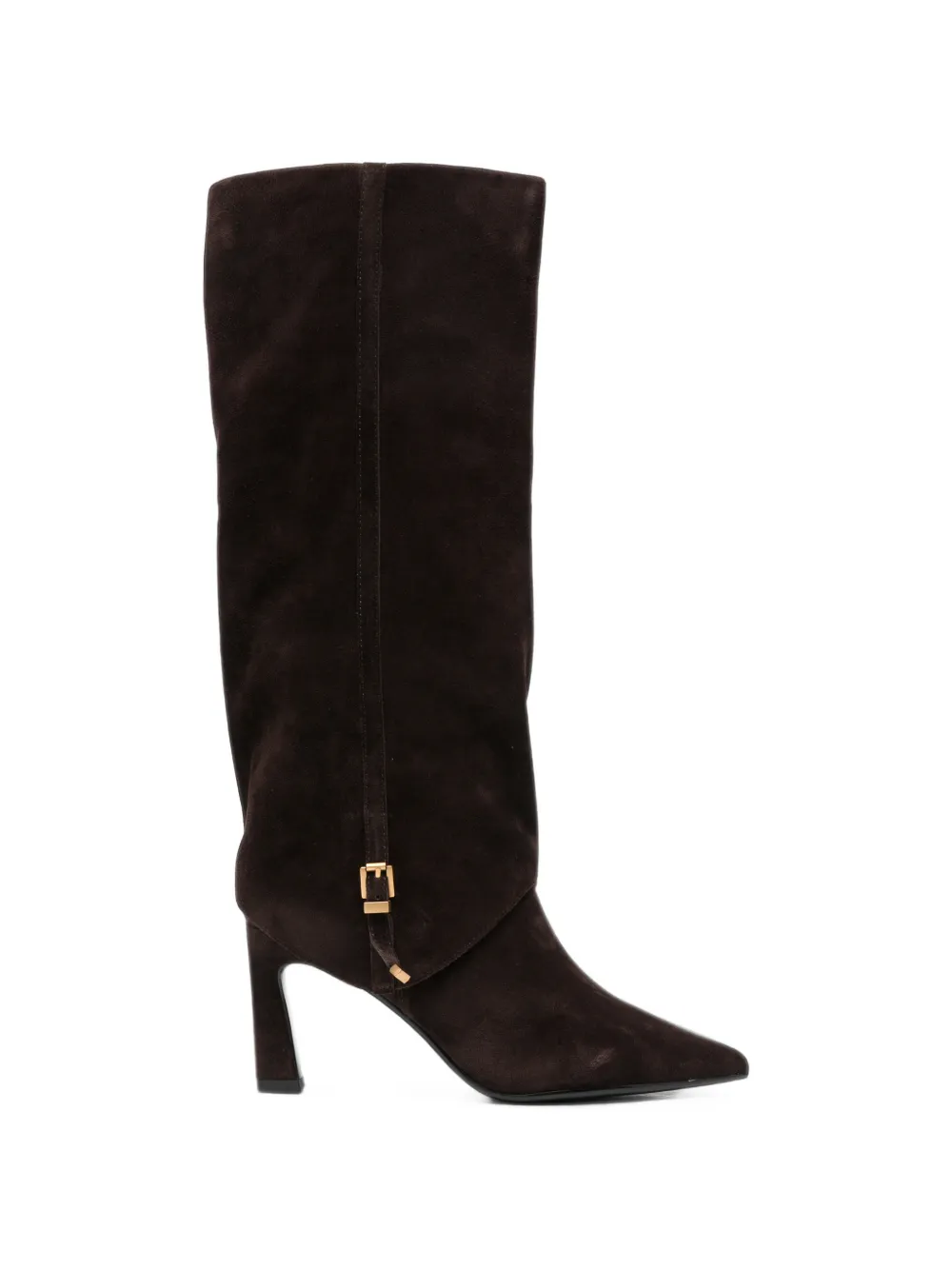 Bruno Premi Buckle-detail Pointed-toe Boots In Brown