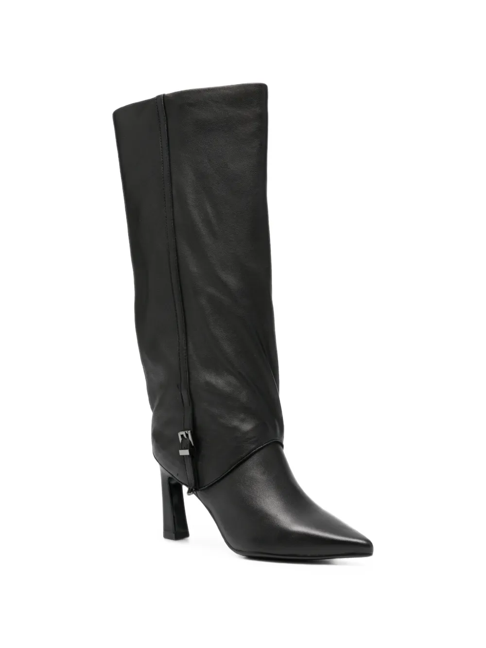 Bruno Premi buckle-detail pointed-toe knee-high boots Zwart