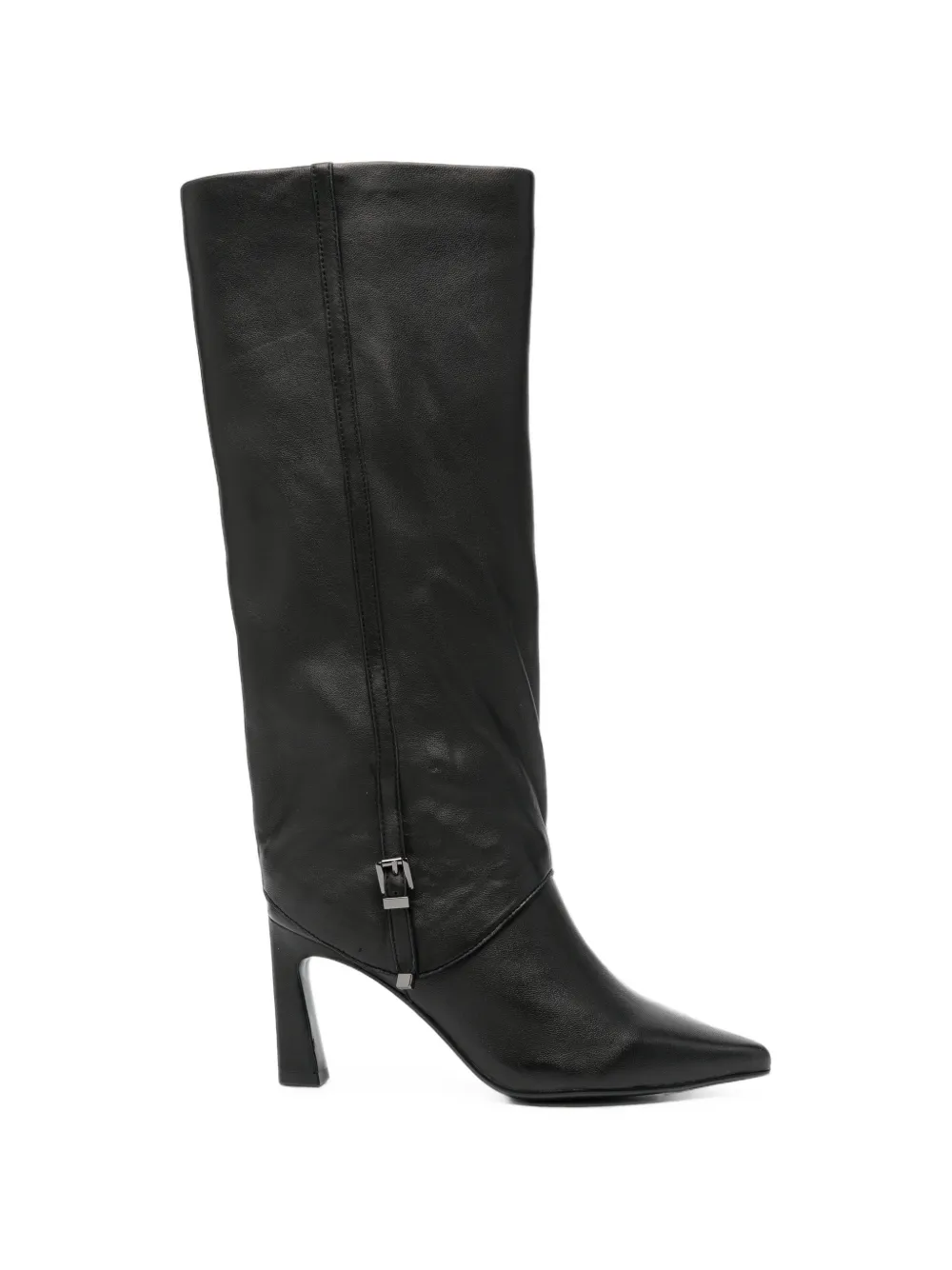 Bruno Premi Buckle-detail Pointed-toe Knee-high Boots In Black