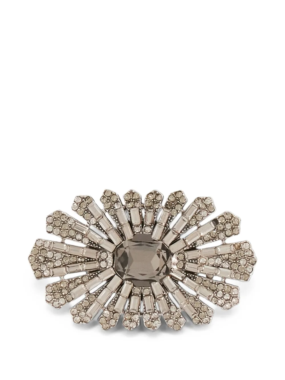 Emporio Armani crystal-embellished oval brooch