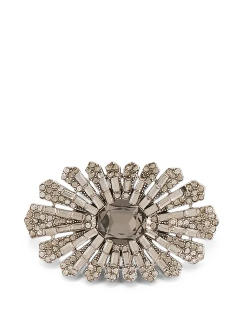 Emporio Armani crystal-embellished oval brooch