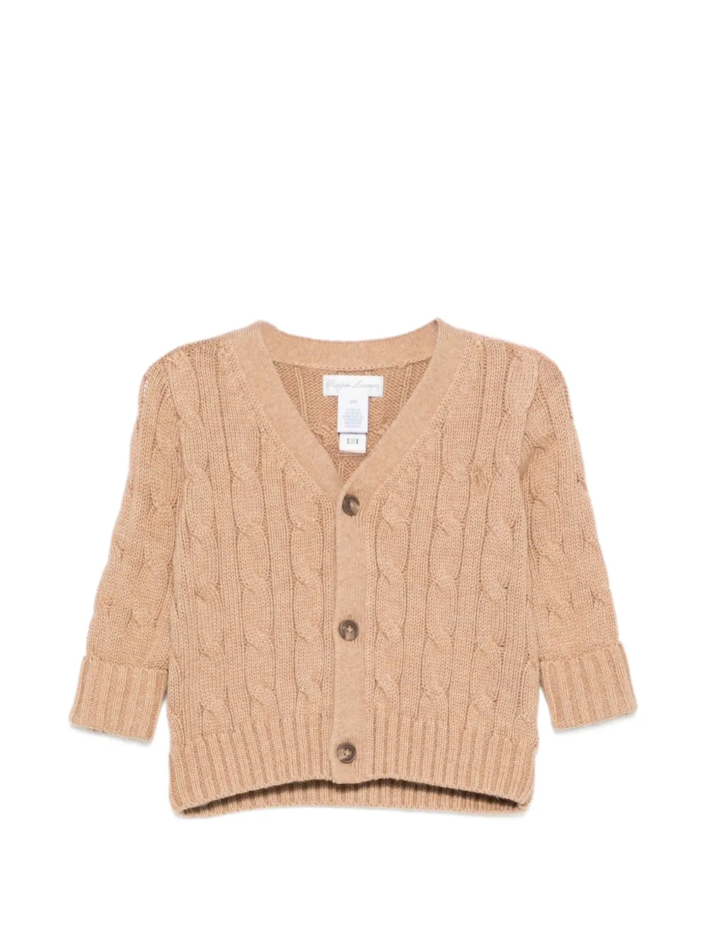 POLO RALPH LAUREN KIDS cable-knit cardigan - Marrone