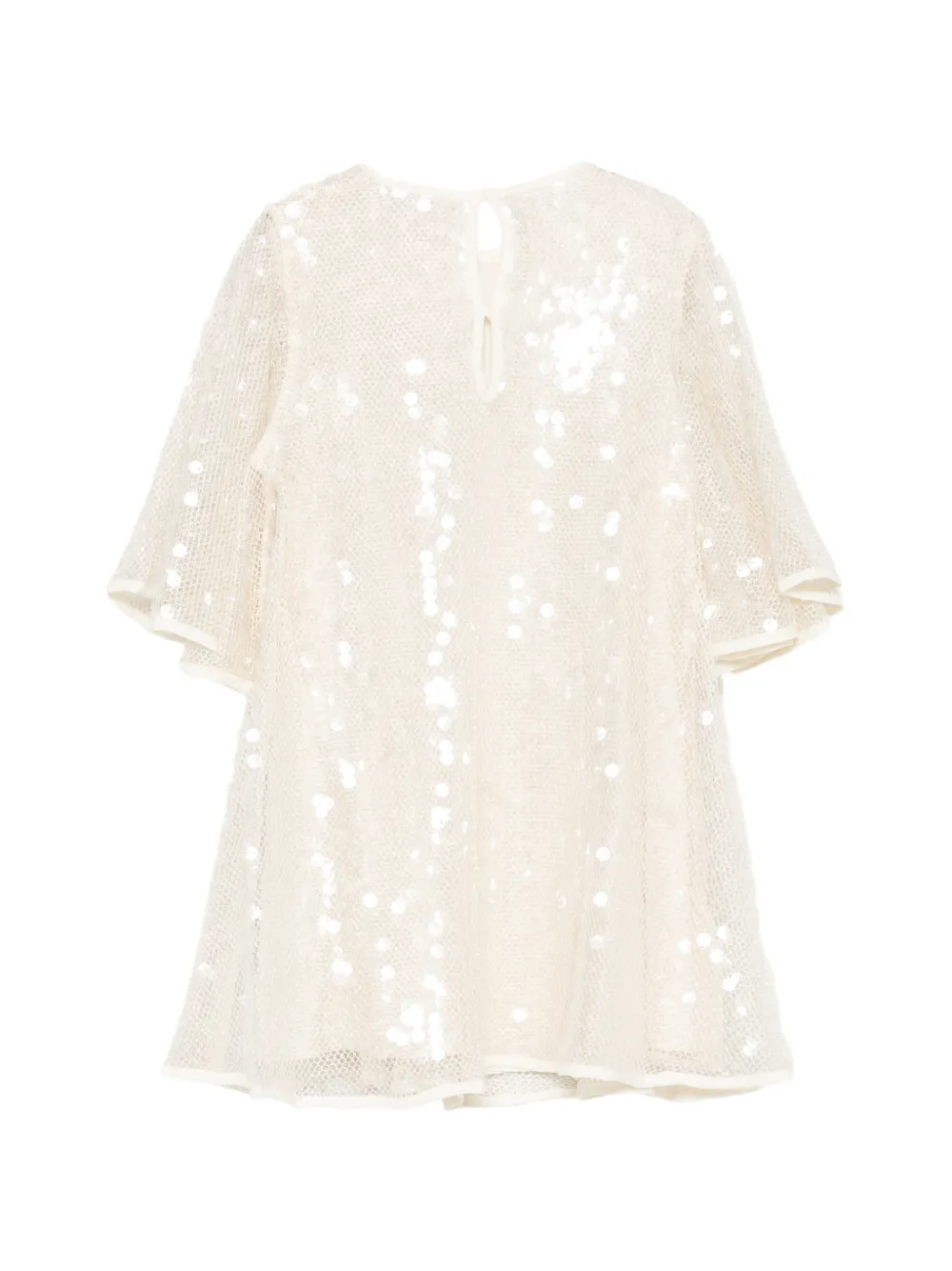 Stella McCartney Kids sequin-embellished mesh dress Beige