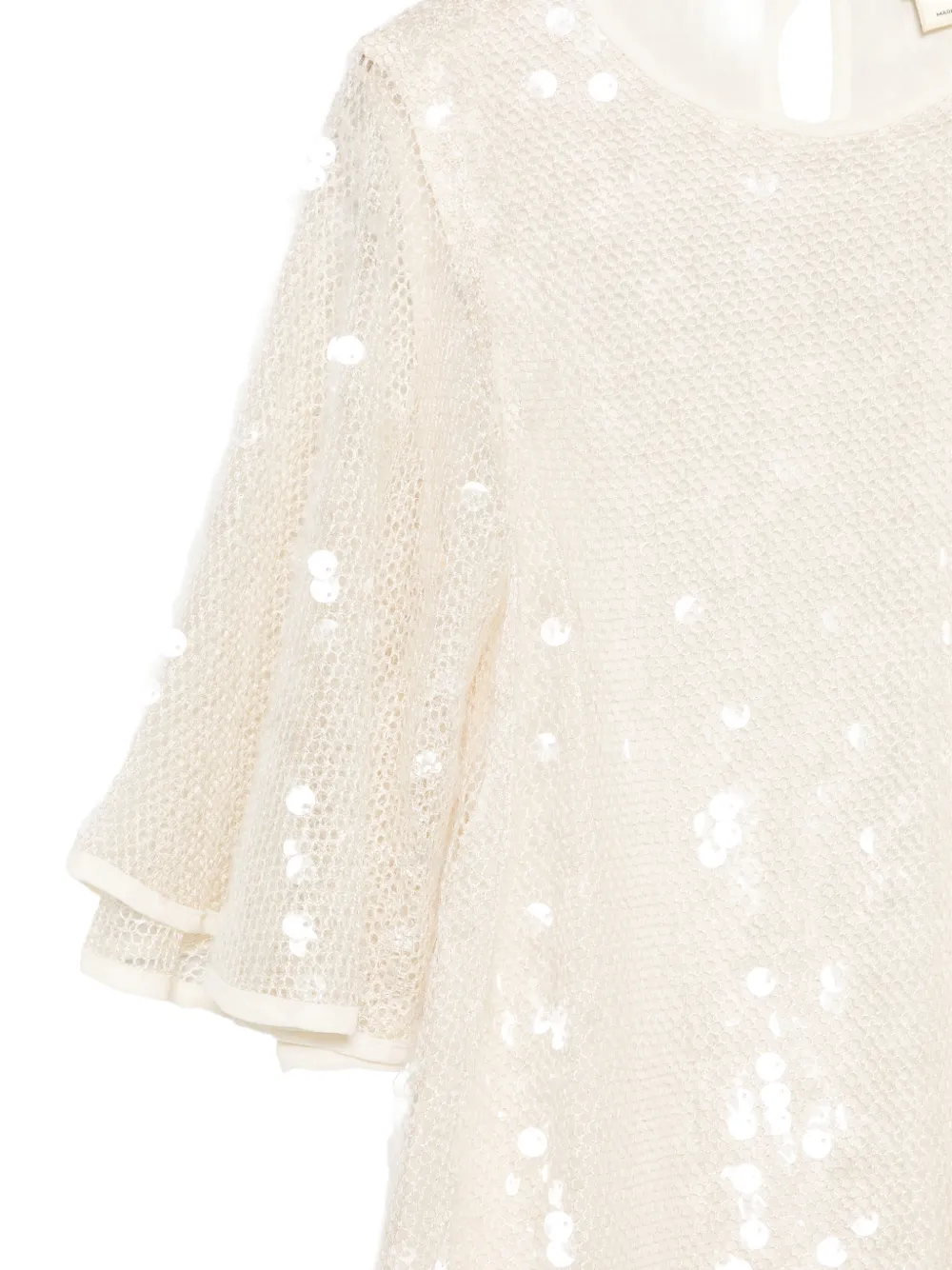 Stella McCartney Kids sequin-embellished mesh dress Beige