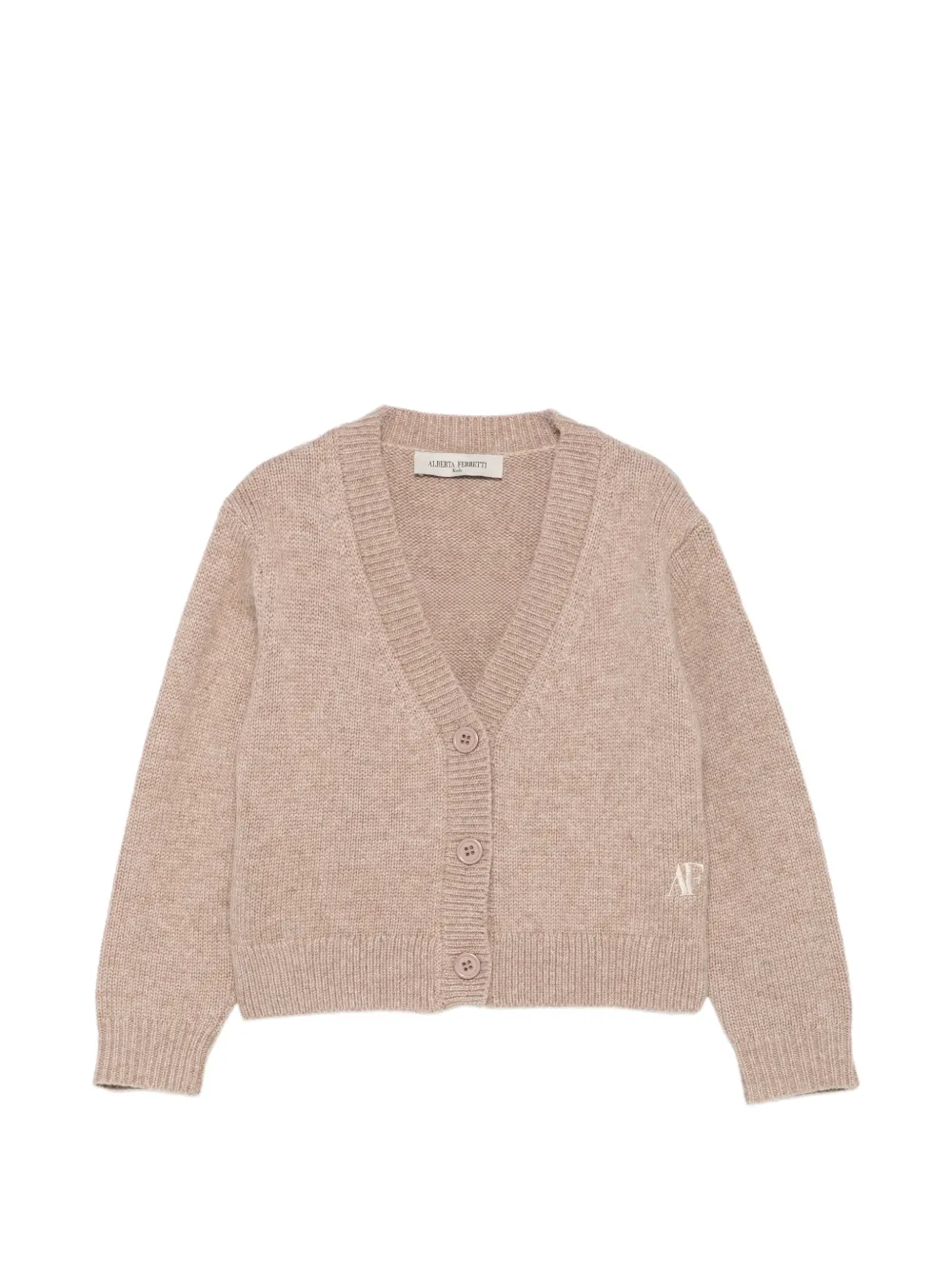 Philosophy Di Lorenzo Serafini Kids logo-embroidered V-neck cardigan - Toni neutri