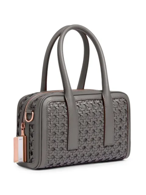 Aviteur Cristallino cannage-weave leather shoulder bag