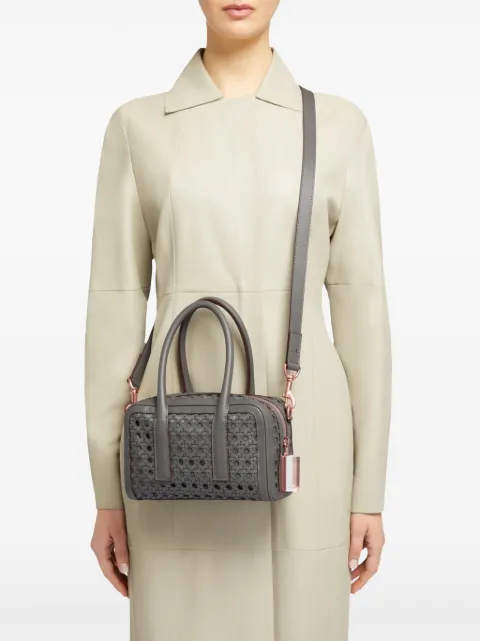 Aviteur Cristallino cannage-weave leather shoulder bag