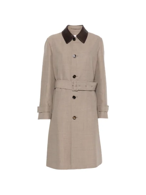 Lardini belted contrast-collar coat