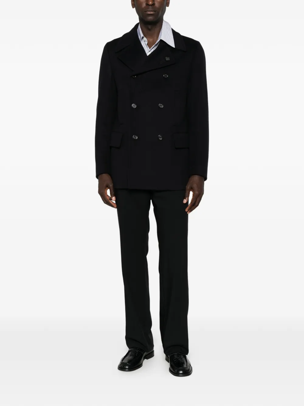 Lardini double-breasted pea coat - Blue