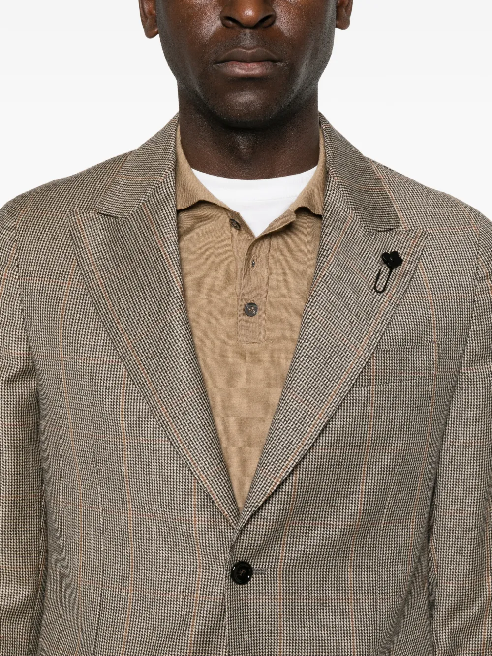 Lardini Prince of Wales check single-breasted jacket Bruin