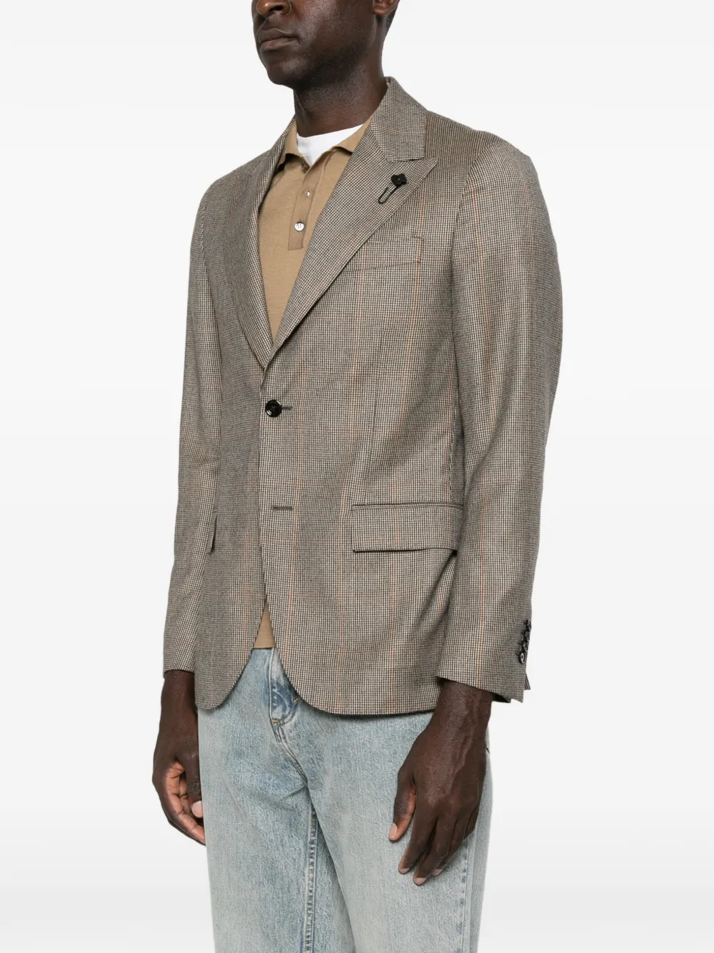 Lardini Prince of Wales check single-breasted jacket Bruin