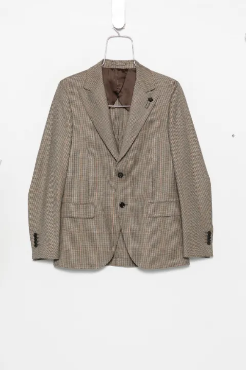 Lardini Prince of Wales check single-breasted jacket
