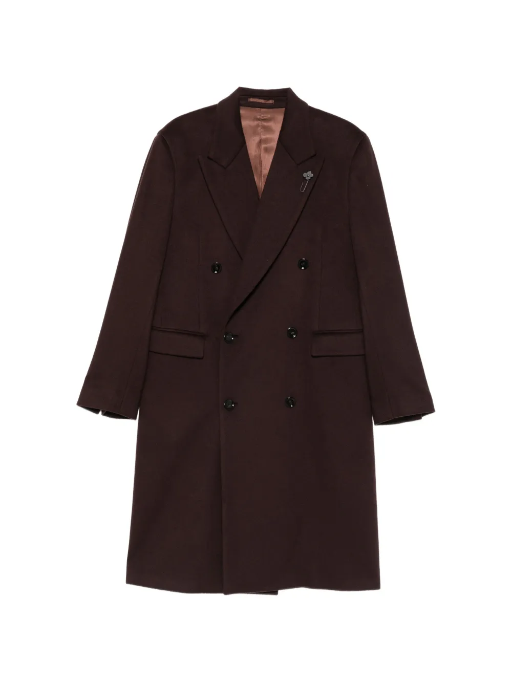 Lardini double-breasted peak-lapel coat - Braun