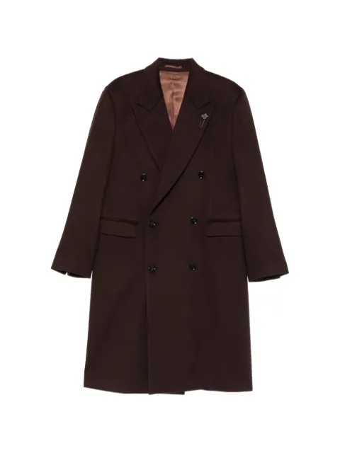 Lardini double-breasted peak-lapel coat