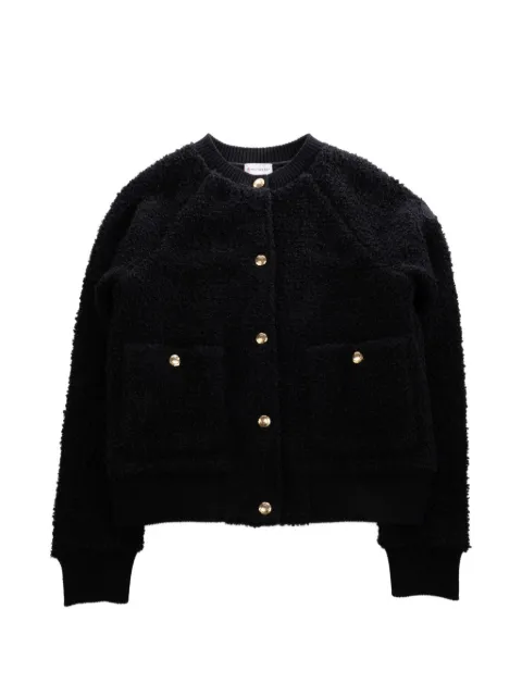 Moncler bouclé-knit button-fastening jacket