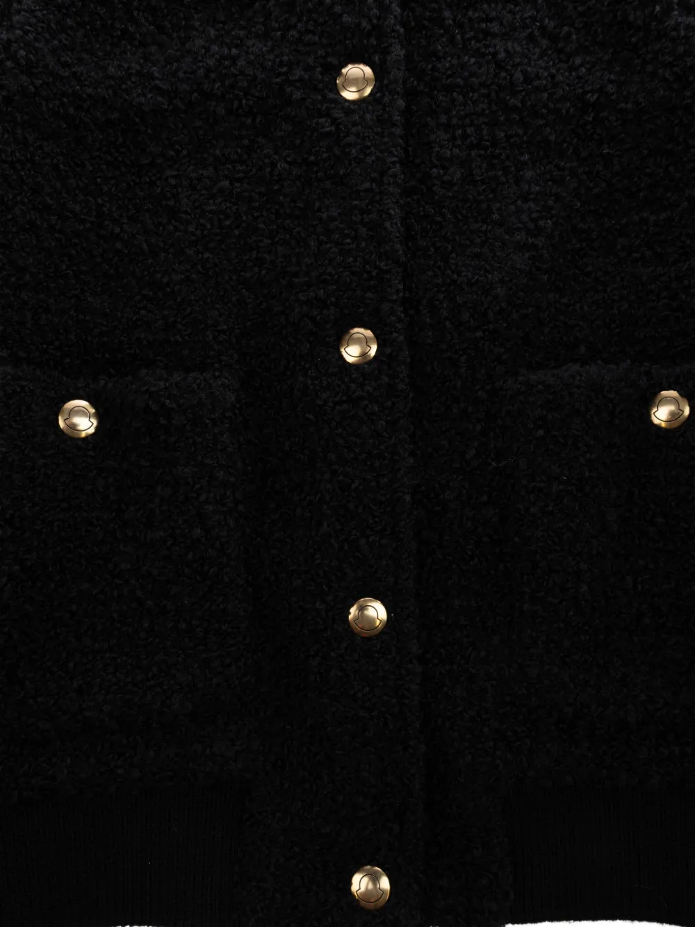 Moncler Bouclégebreid jack met knoopsluiting Zwart