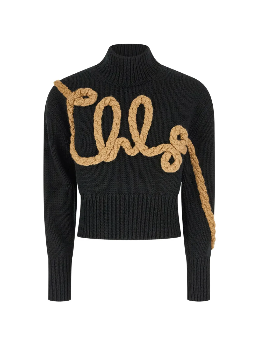 Chloé logo-embroidered cable-knit sweater