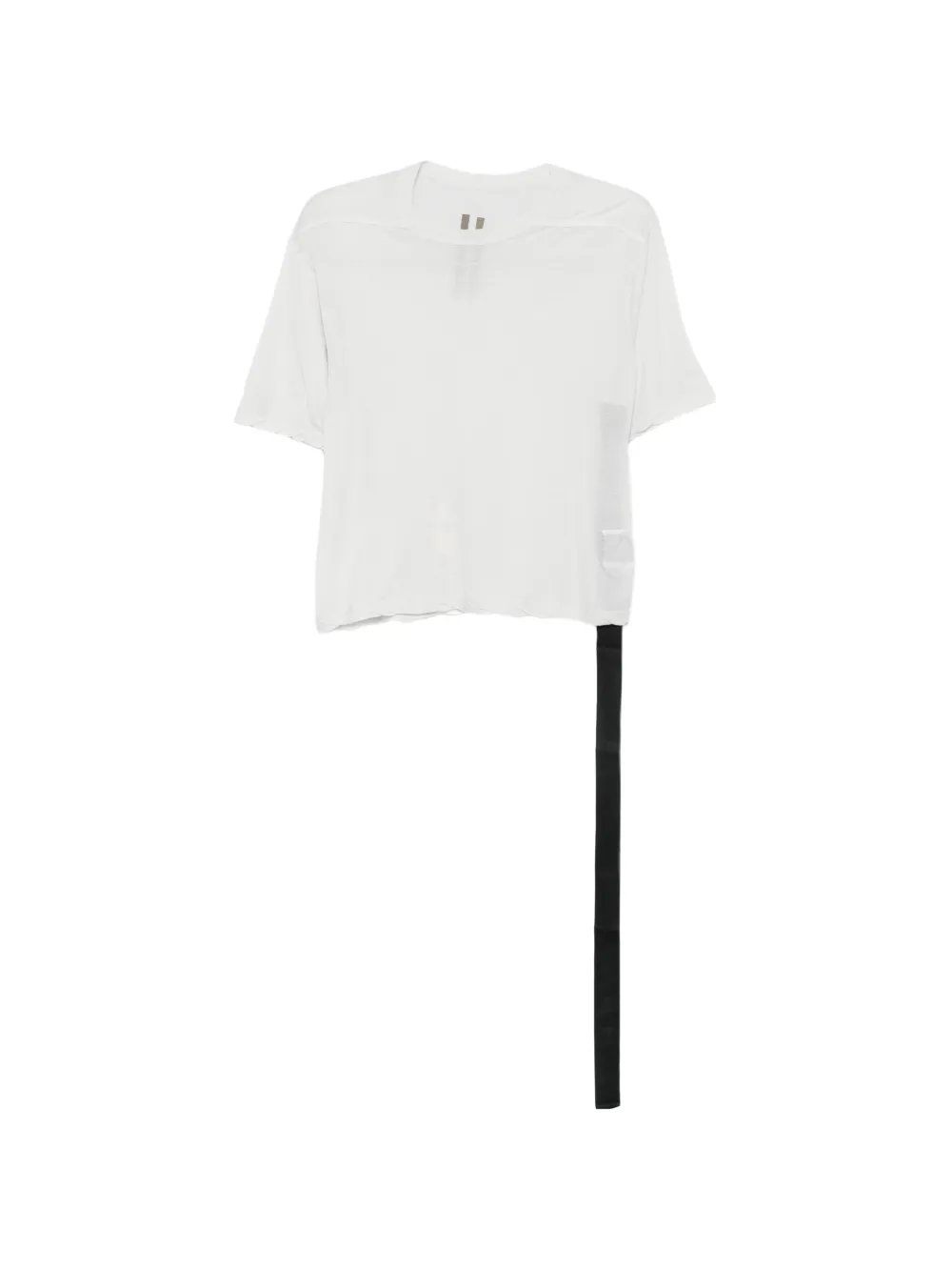 Rick Owens DRKSHDW T-shirt met onafgewerkte randen en geweven band Wit