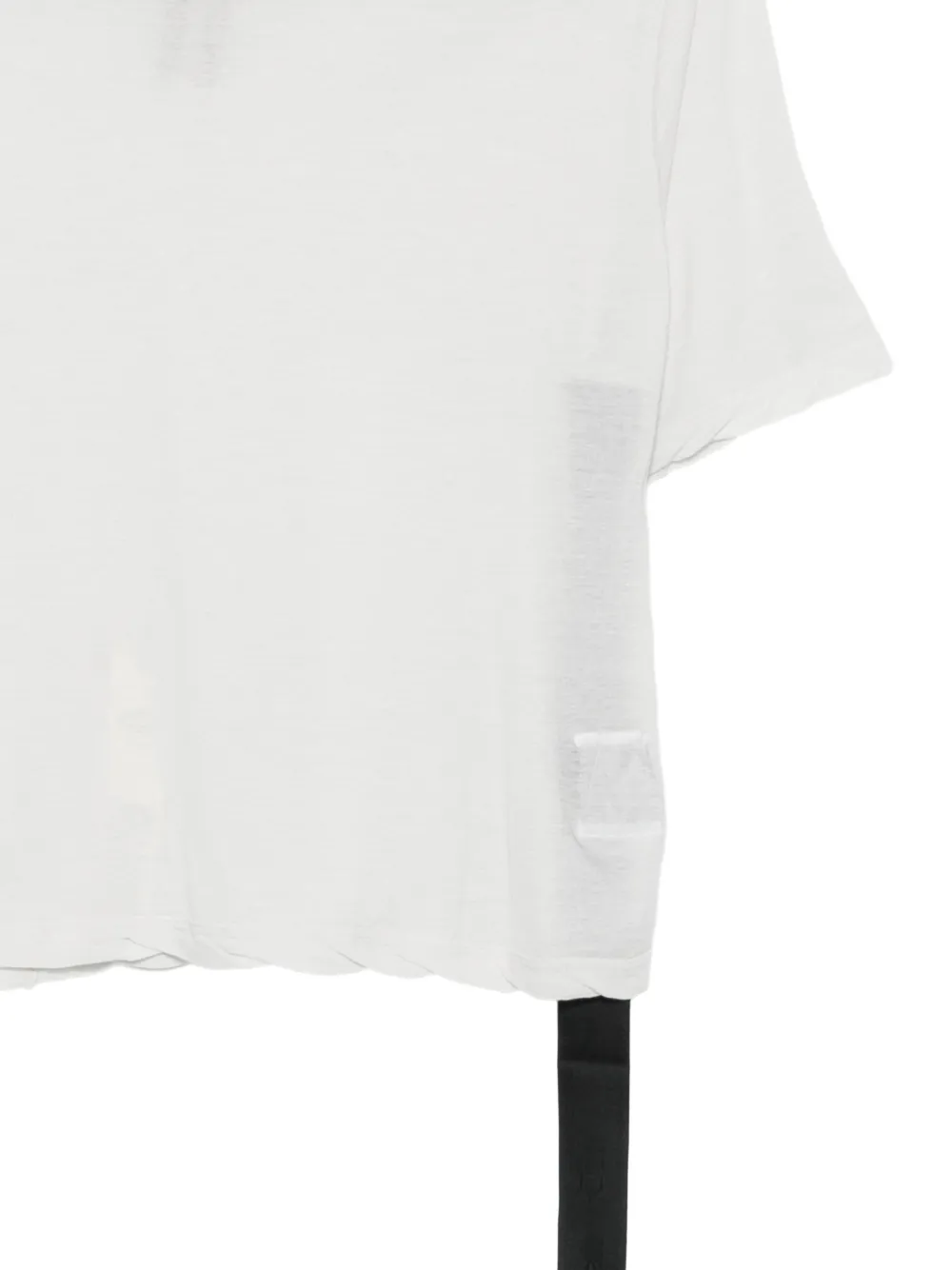Rick Owens DRKSHDW T-shirt met onafgewerkte randen en geweven band Wit