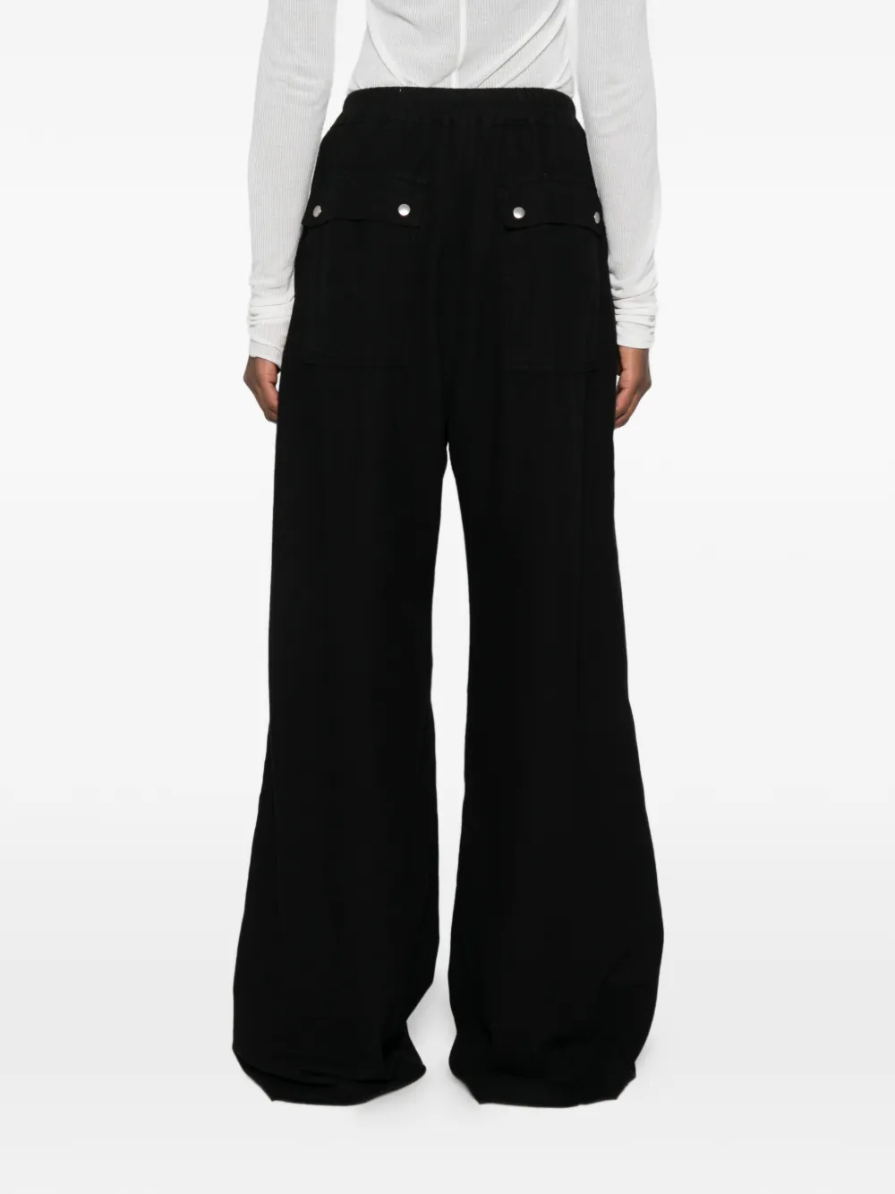 Rick Owens DRKSHDW Geth Belas broek met wijde pijpen en trekkoord Zwart