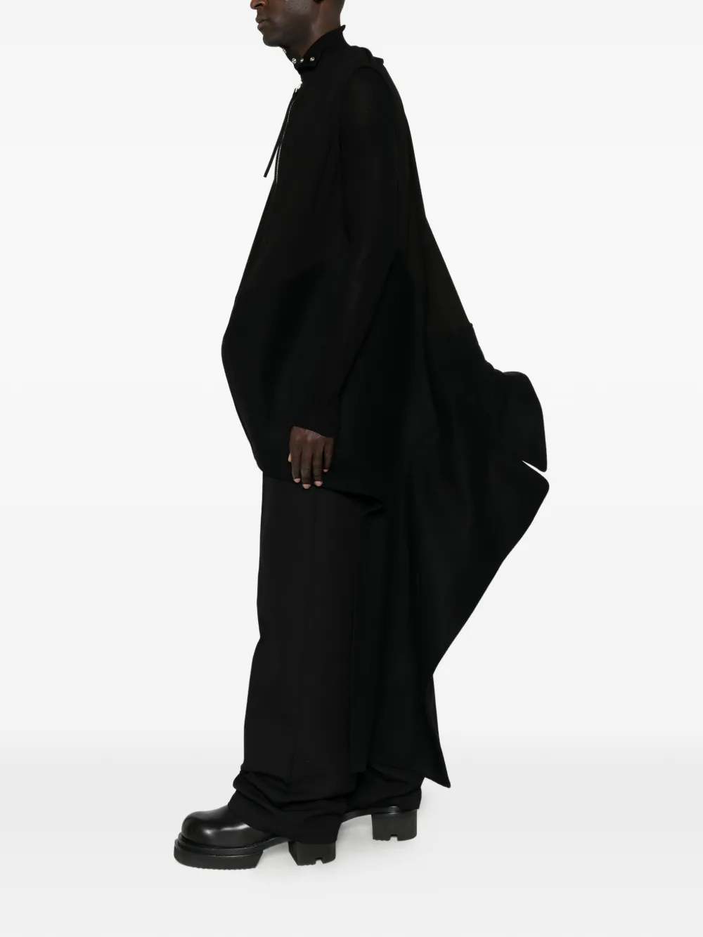 Rick Owens asymmetric panelled sweater Zwart