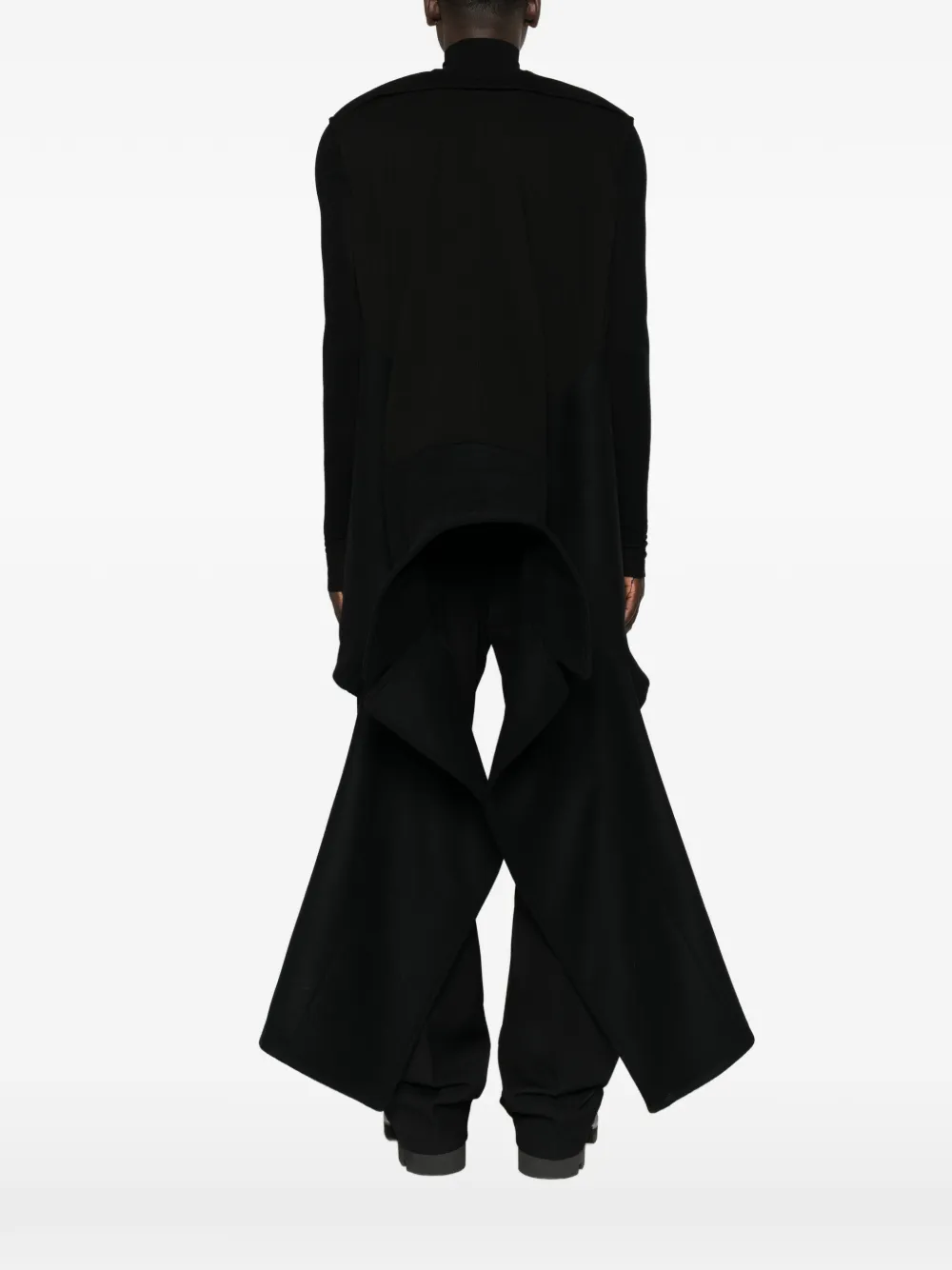 Rick Owens asymmetric panelled sweater Zwart